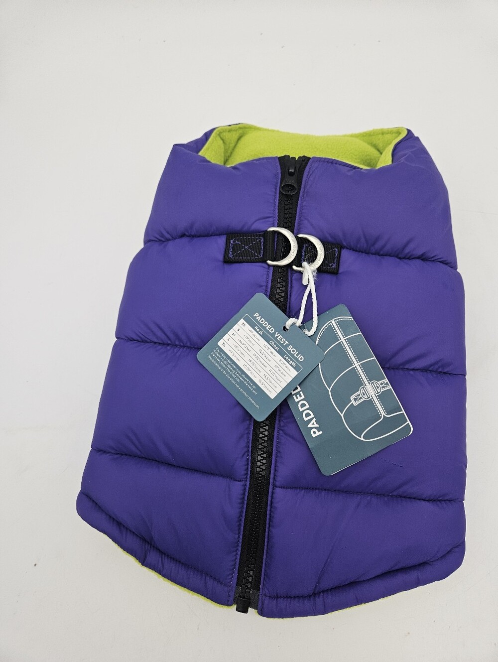 GOOBY Padded Solid Color Dog Vest Purple Sz M
